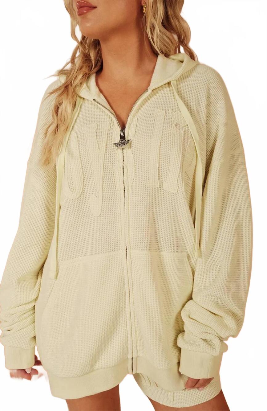 NEW BOYS LIE butter me up harley zip up hoodie in yellow